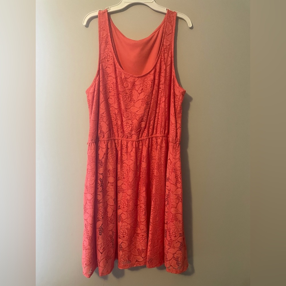 LC Lauren Conrad Pink Sundress Sleeveless Scoop Neck Midi